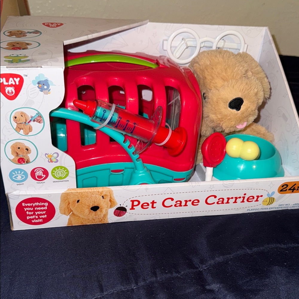 NEW| Pet Care Carrier Playset with Plush Dog